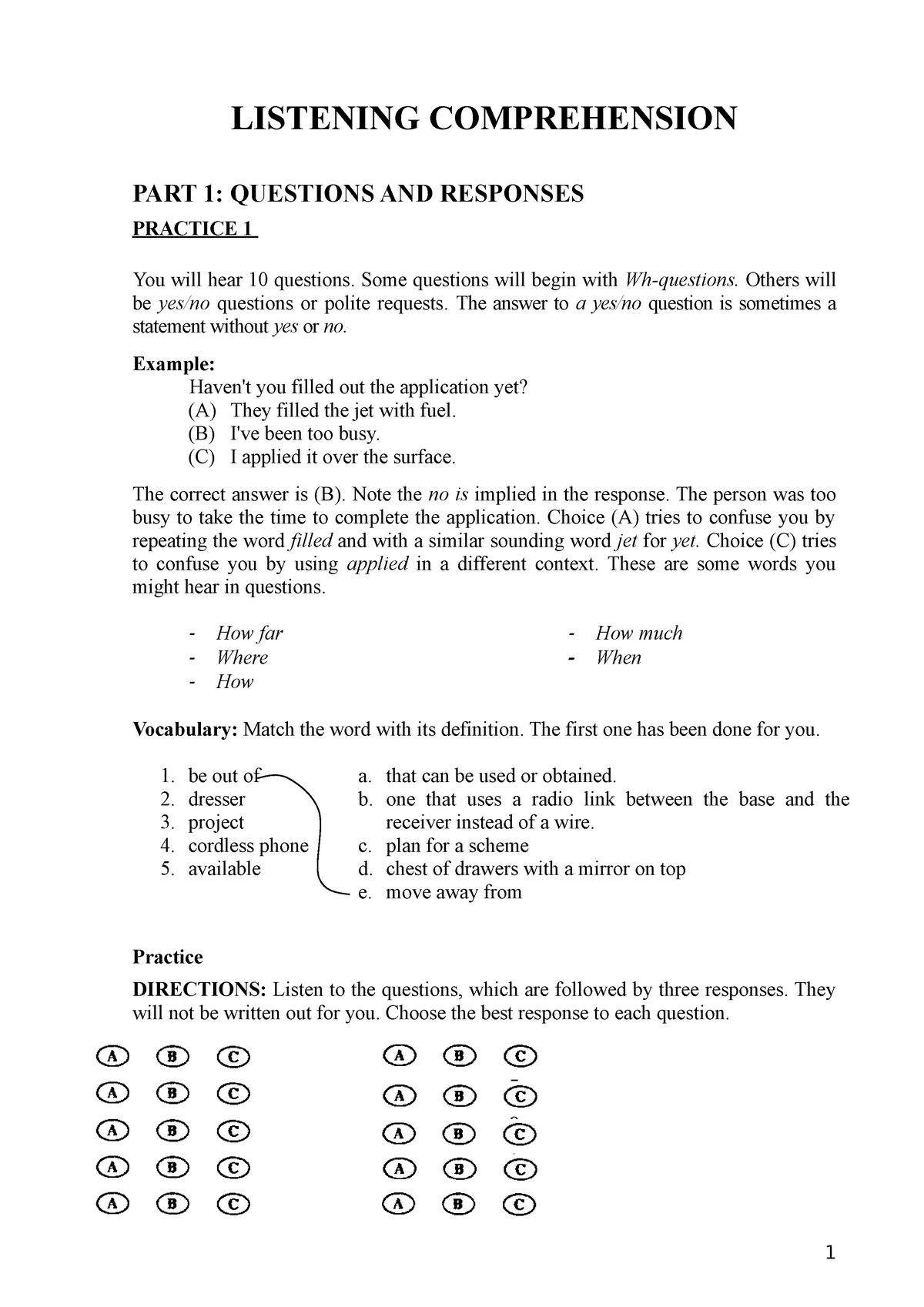 Can Can T Listening Exercises