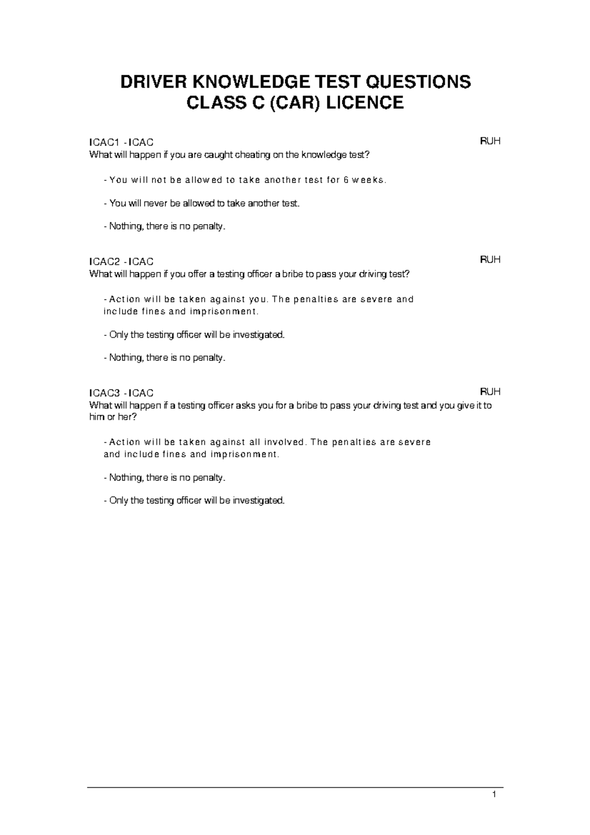 Dkt car knowledge test to prepare for the provisional DRIVER