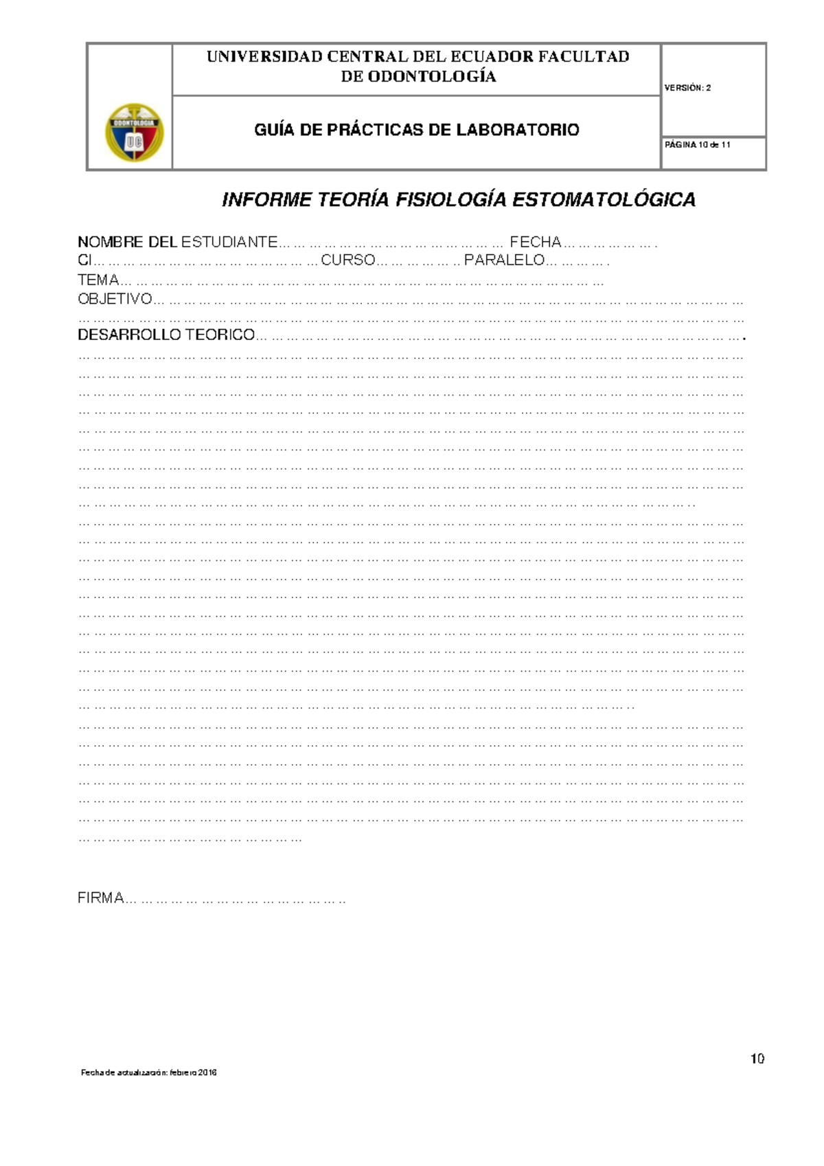 Formato dE Practica Inyectologia - 10 Fecha de actualización: febrero ...