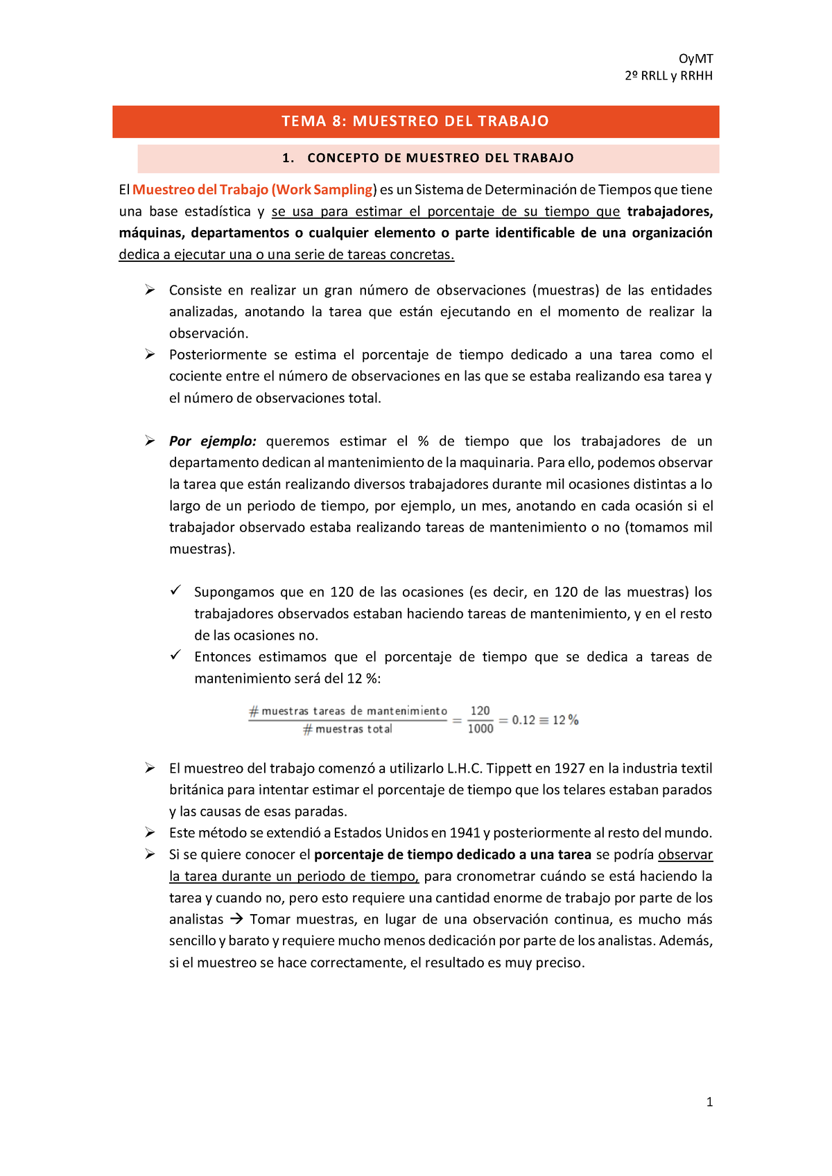 TEMA 8- Organización Y Métodos De Trabajo - 2º RRLL Y RRHH T EMA 8 ...