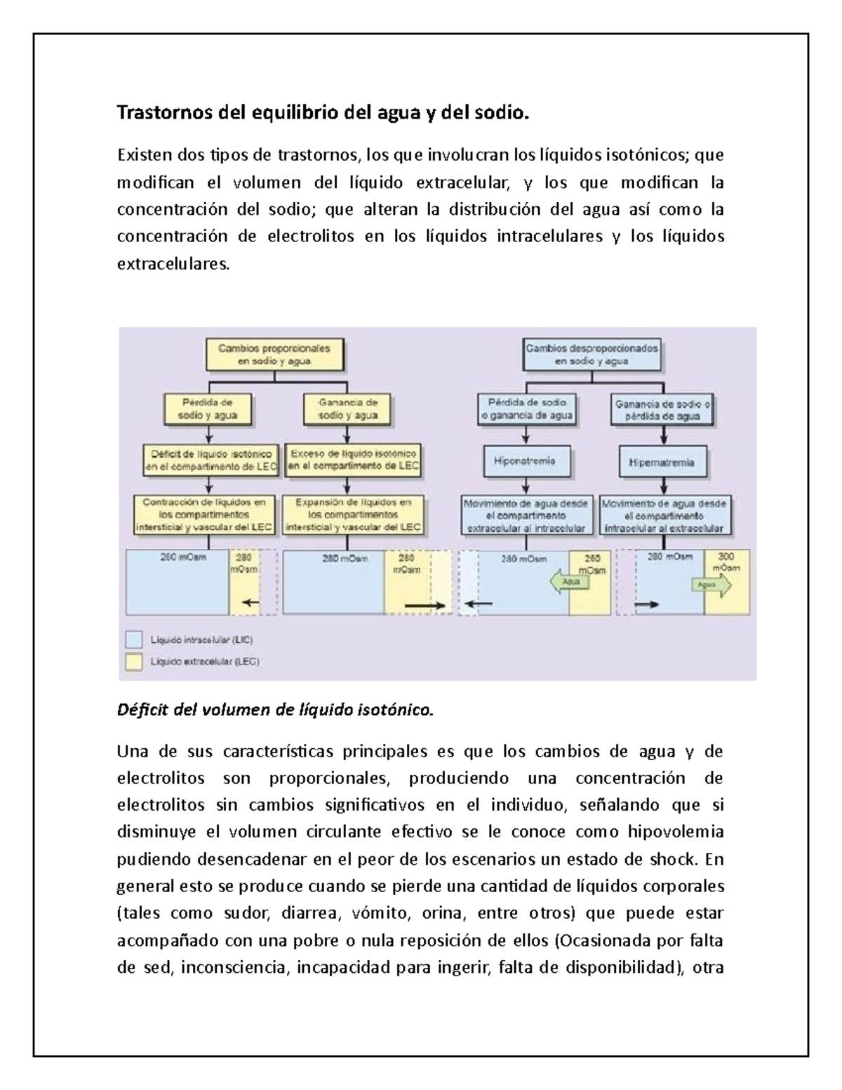Trastornos del equilibrio del agua y del sodio - Existen dos tipos de ...