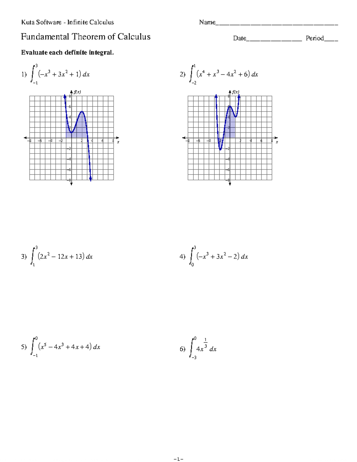 06 First Fundamental Theorem Kuta Software Infinite Calculus