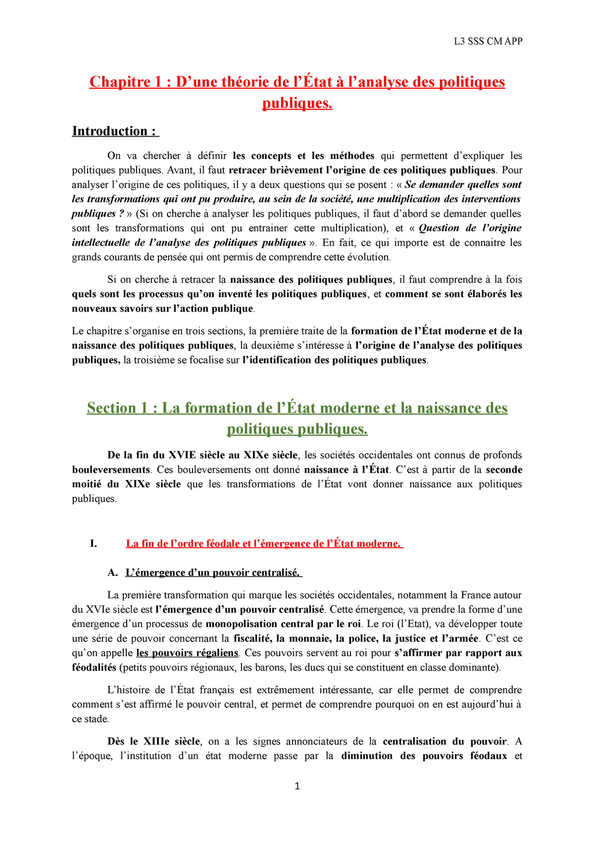 Chapitre 1 Chapitre 1 Dune Théorie De LÉtat à Lanalyse Des Politiques Publiques 8851