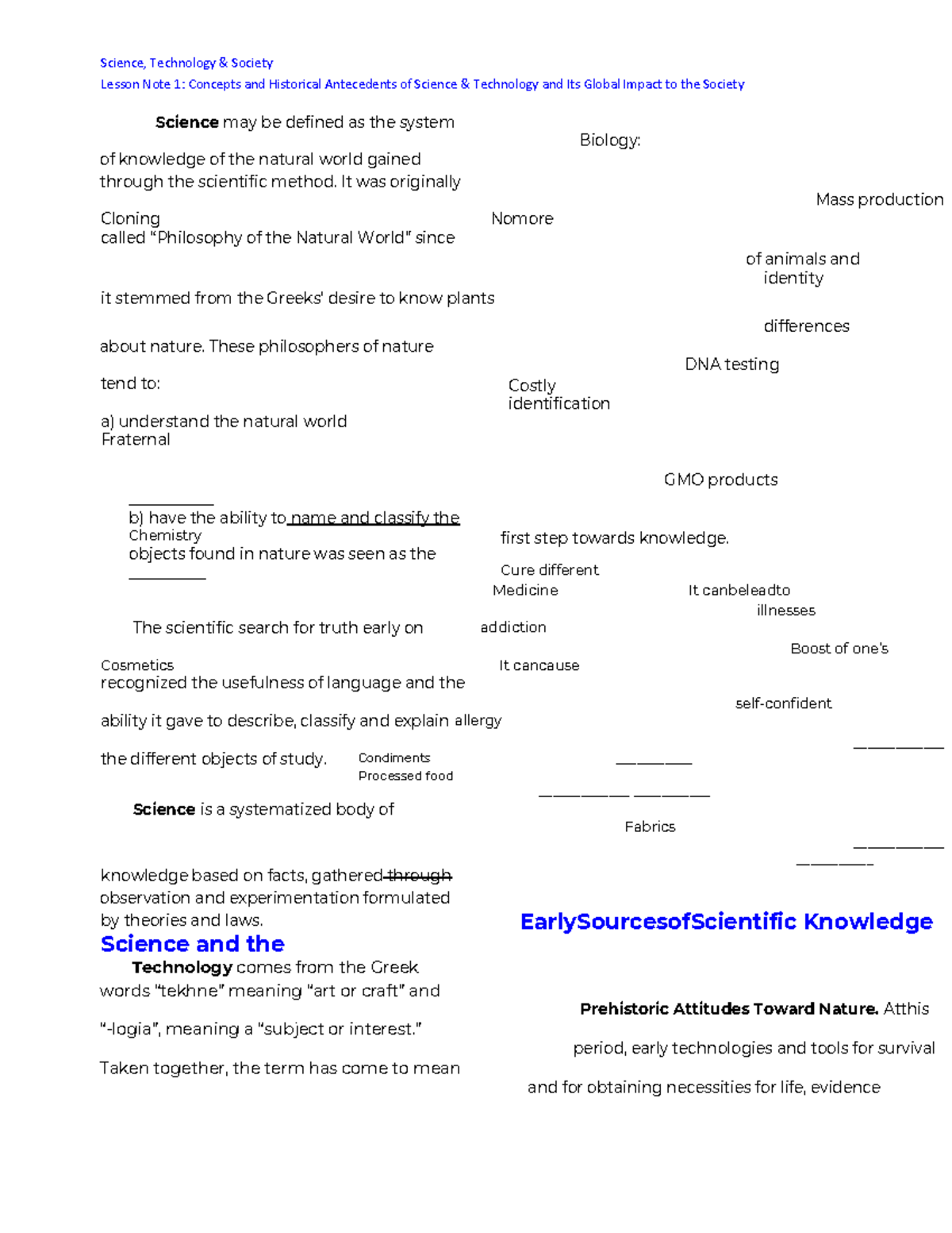 Lecture Notes In Sts 2 Science Technology And Society 2 Science