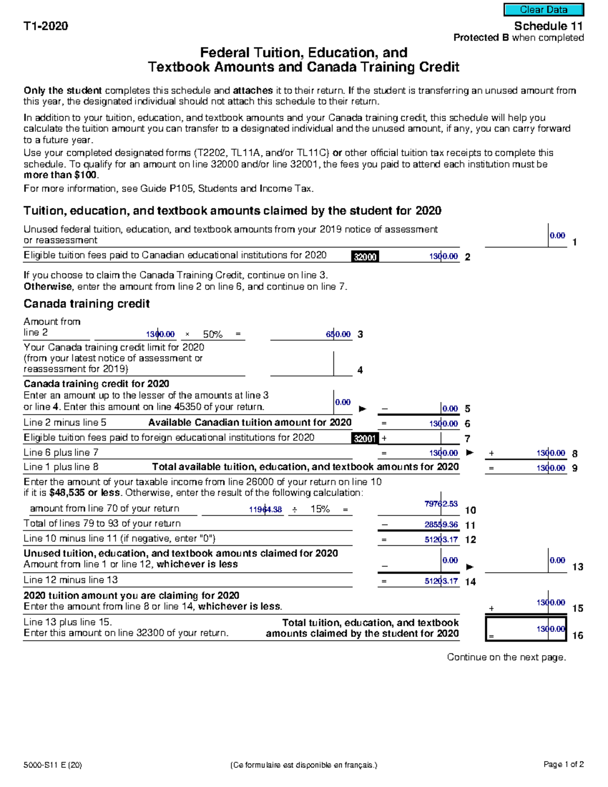 Schedule 11 Cra Tax Return