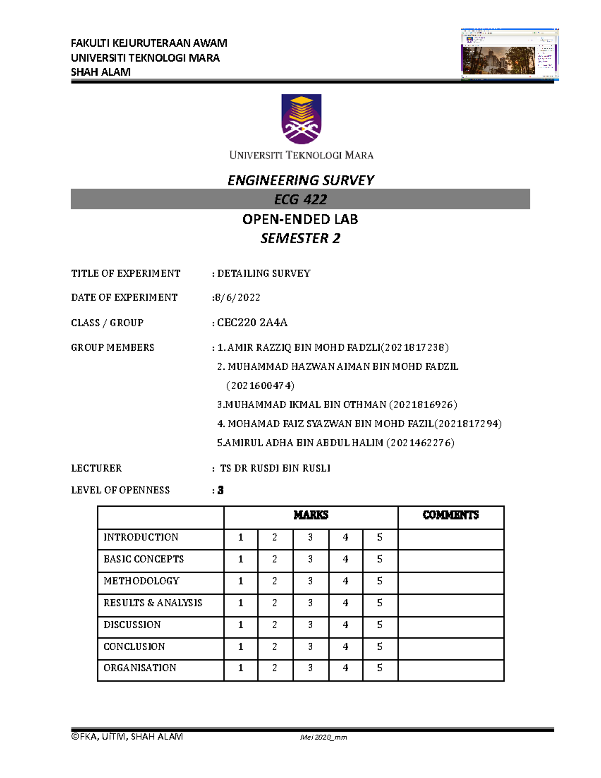 Detailing Survey-merged - ####### UNIVERSITI TEKNOLOGI MARA ...