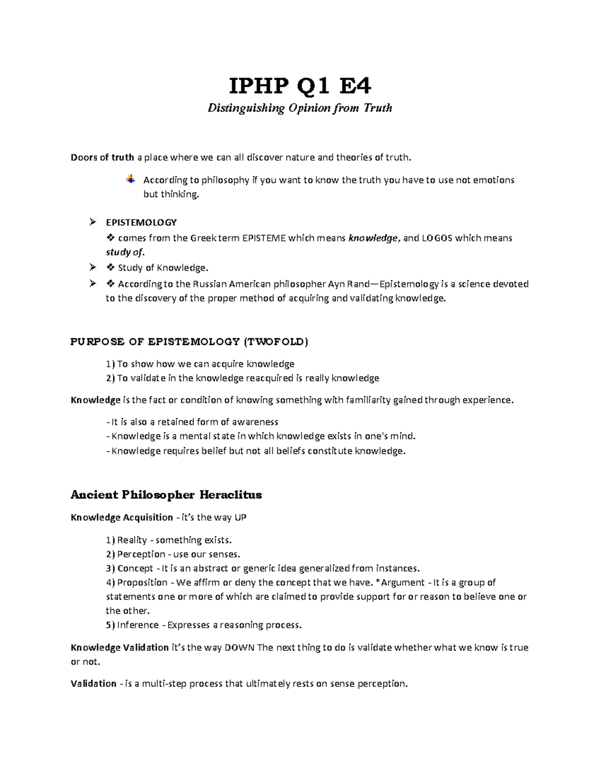 IPHP Q1 E4 - lecture notes in Introduction to the Philosophy of the ...