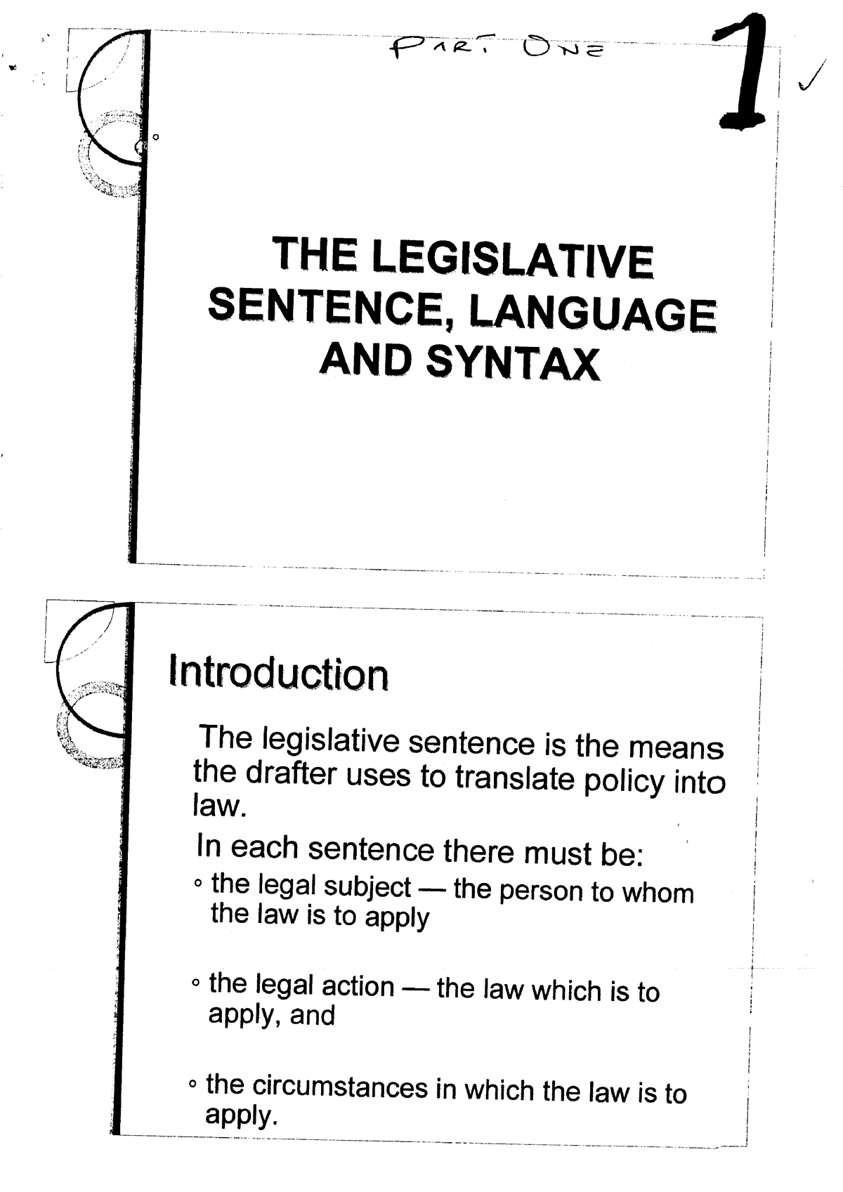 1 0 Legislative Sentence Language And Syntax Criminal Law Studocu