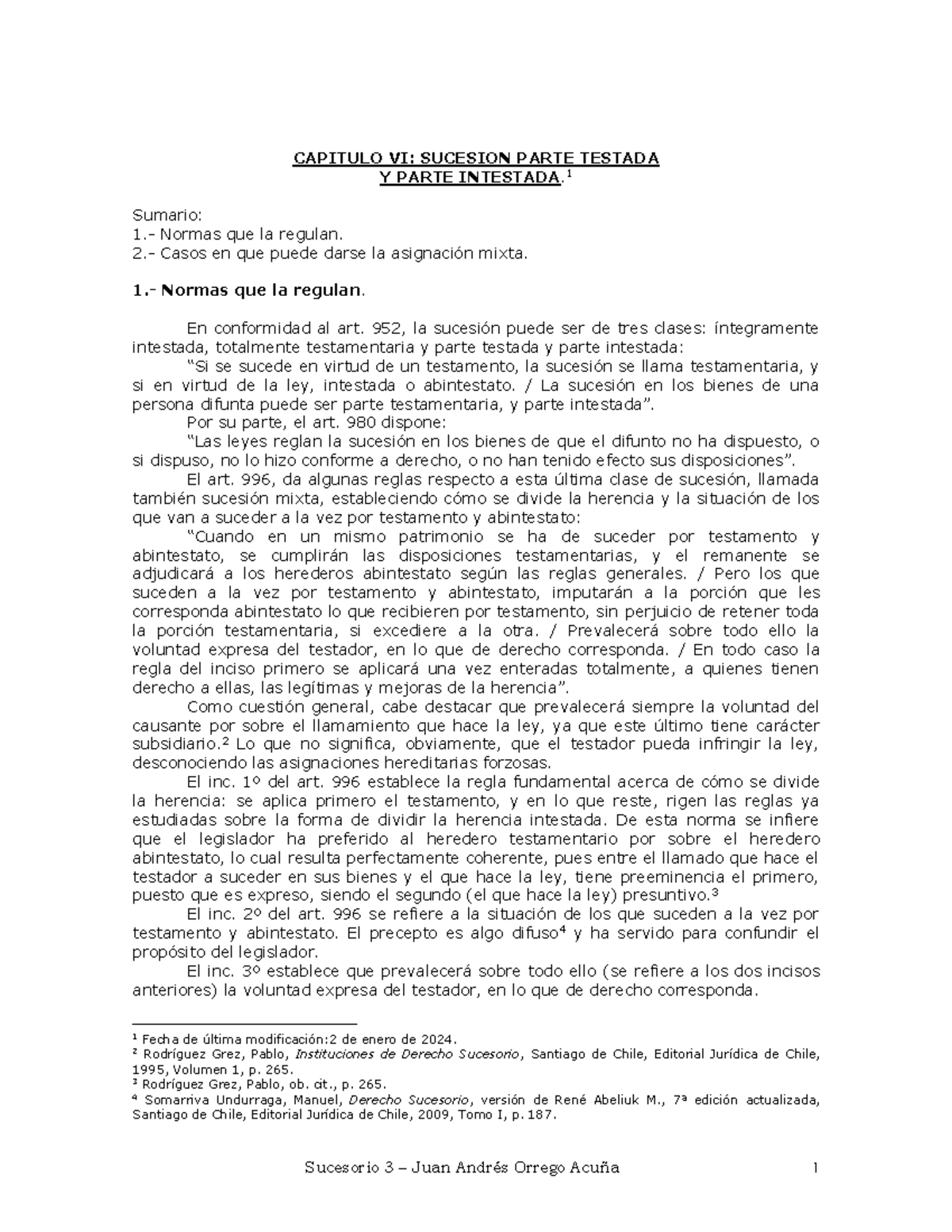 Sucesorio 3 (sucesión testada, primera parte) - CAPITULO VI: SUCESION ...