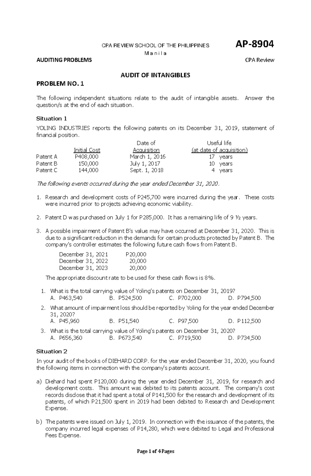 ap-8904-audit-of-intangibles-problems-1-4-cpa-review-school-of-the