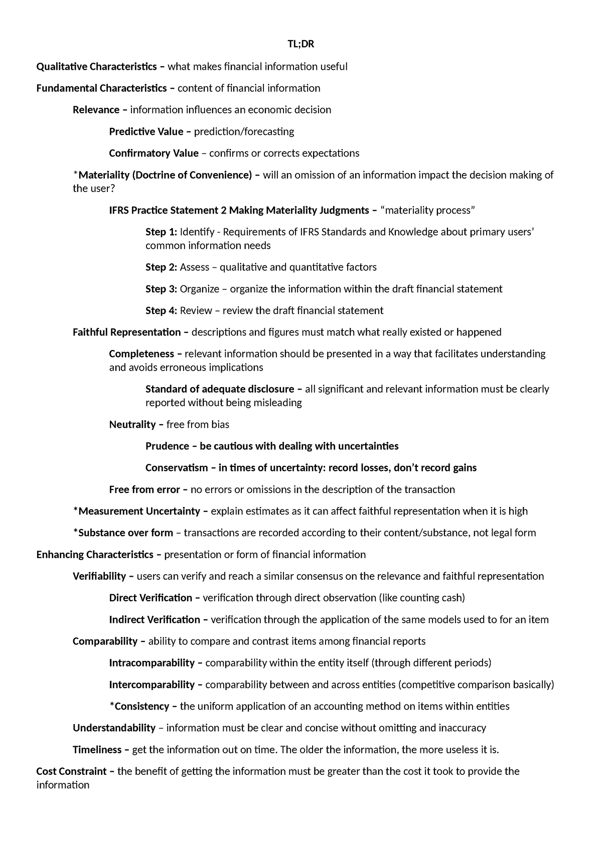 CFAS U2C2 - Summary Conceptual Framework And Accounting Standards - TL ...