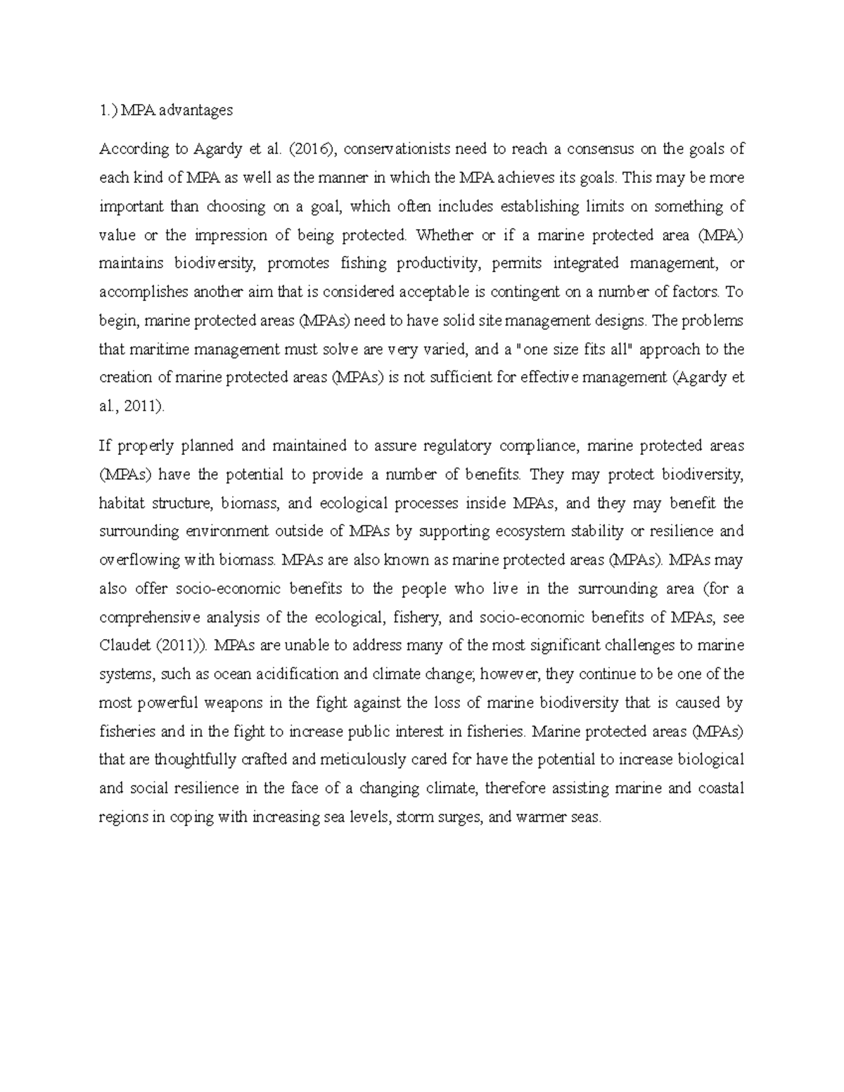 Assignmet 1 - example of assignment. - 1.) MPA advantages According to ...