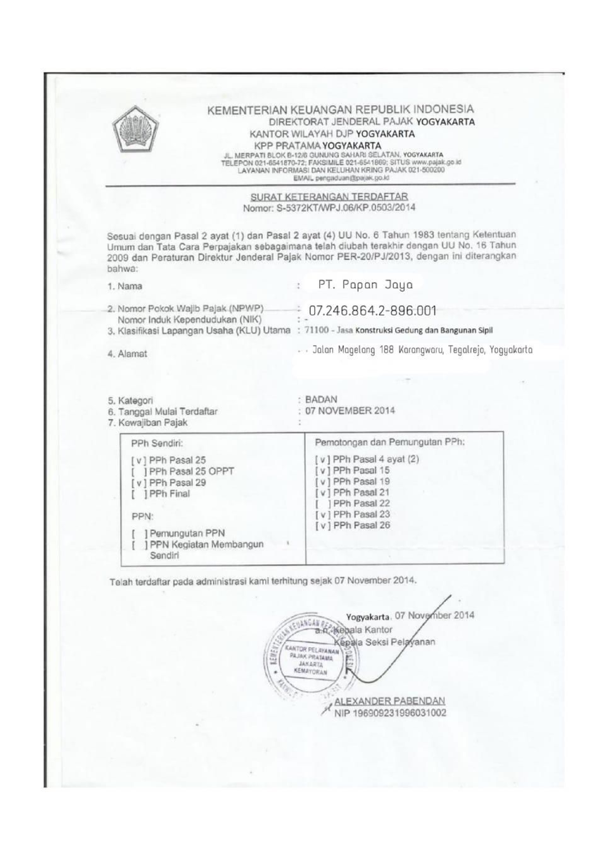 Surat Keterangan Terdaftar - Teknik Sipil - Studocu