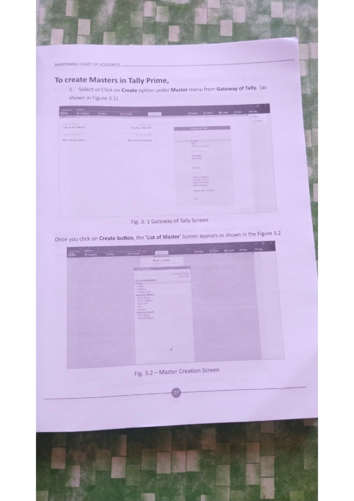 Create master on tally prime - B.com finance - Studocu