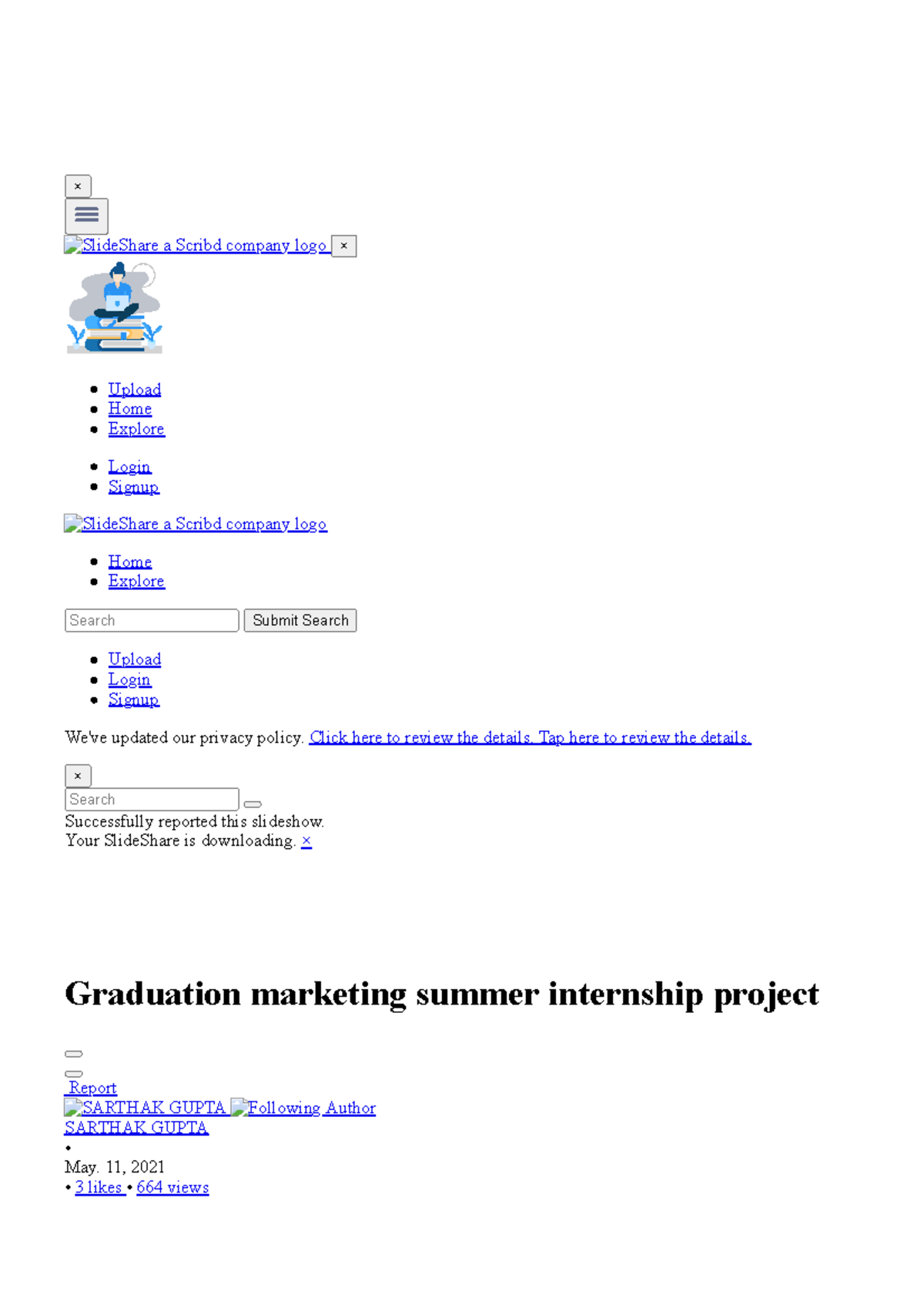 Sarthak gupta internship project - × SlideShare a Scribd company logo × ...
