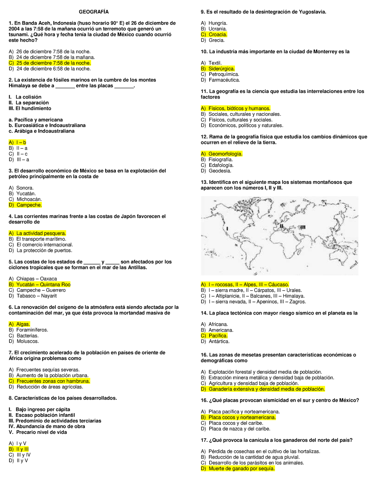 GeografíA Respuestas - GEOGRAFÍA En Banda Aceh, Indonesia (huso Horario ...