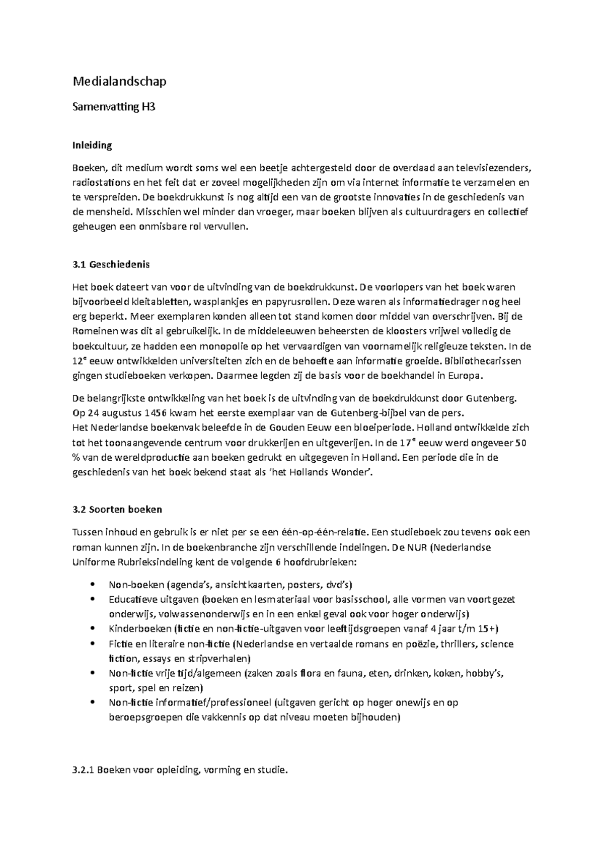 Samenvatting Communicatiekaart Van Nederland Hoofdstuk 3 Medialandschap Samenvatting H3