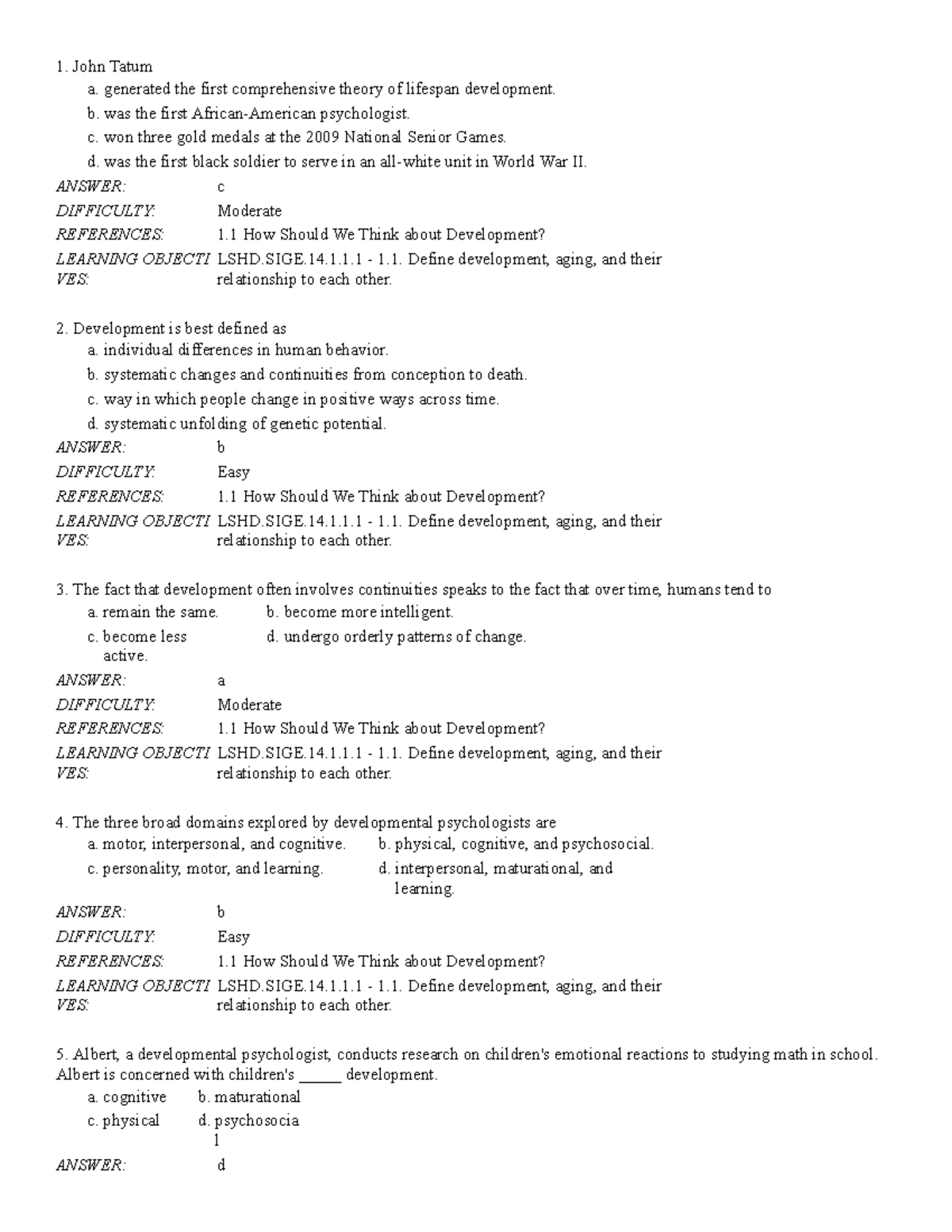 Chapter 01 Understanding Life Span Human Development John Tatum a