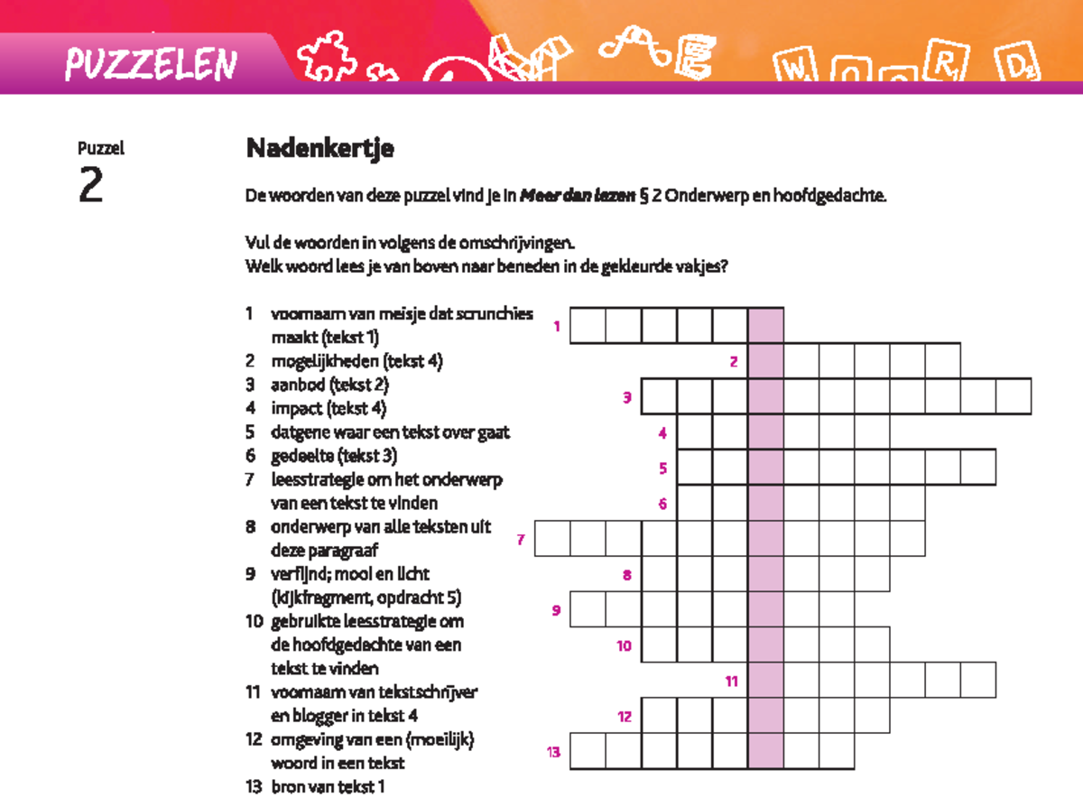 NN7 1hv PZ 02 - biologie voor jou - f PUZZELEN MAIR D2 Puzzel