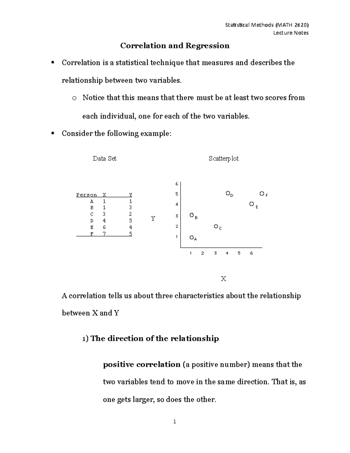 2021-Statistical Methods- MATH 2620-Lecture Notes-Correlation And ...