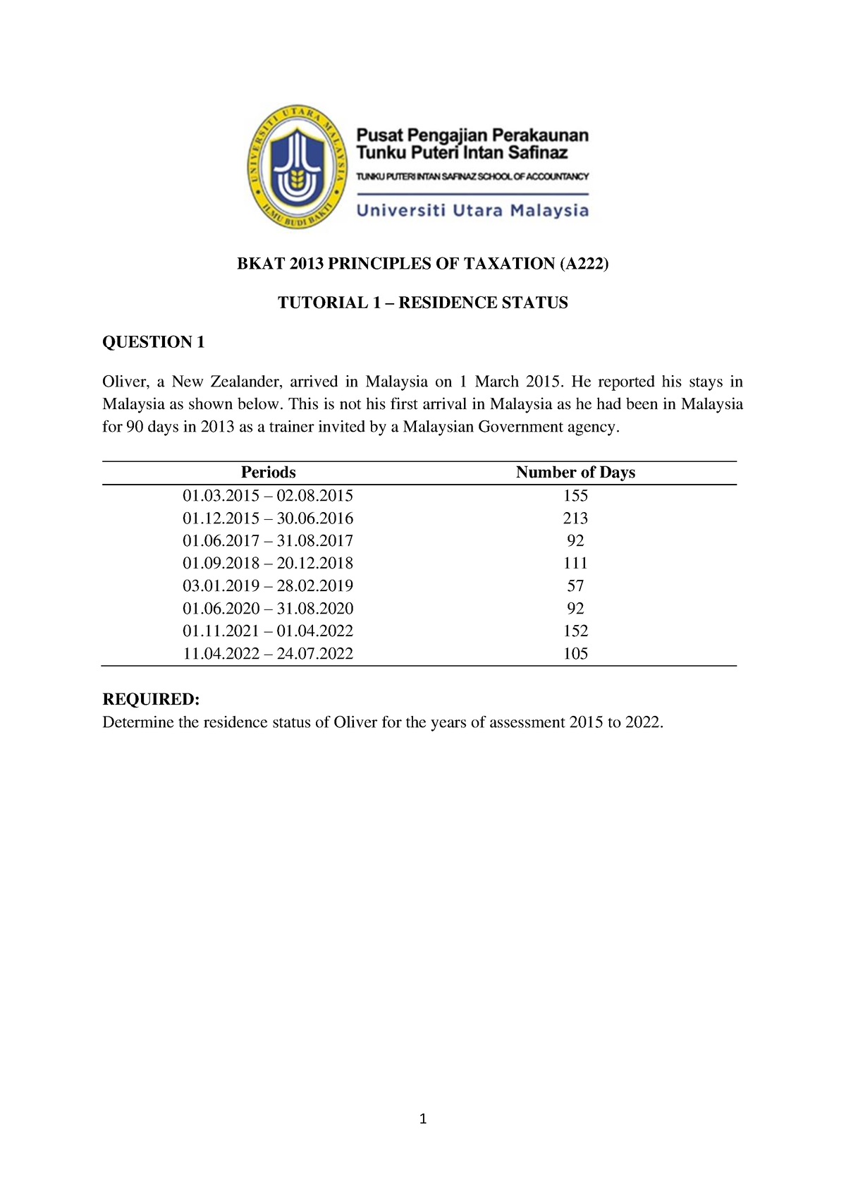 Tutorial BKAT 2013 C2 - C4 - BKAT 2013 PRINCIPLES OF TAXATION (A222 ...