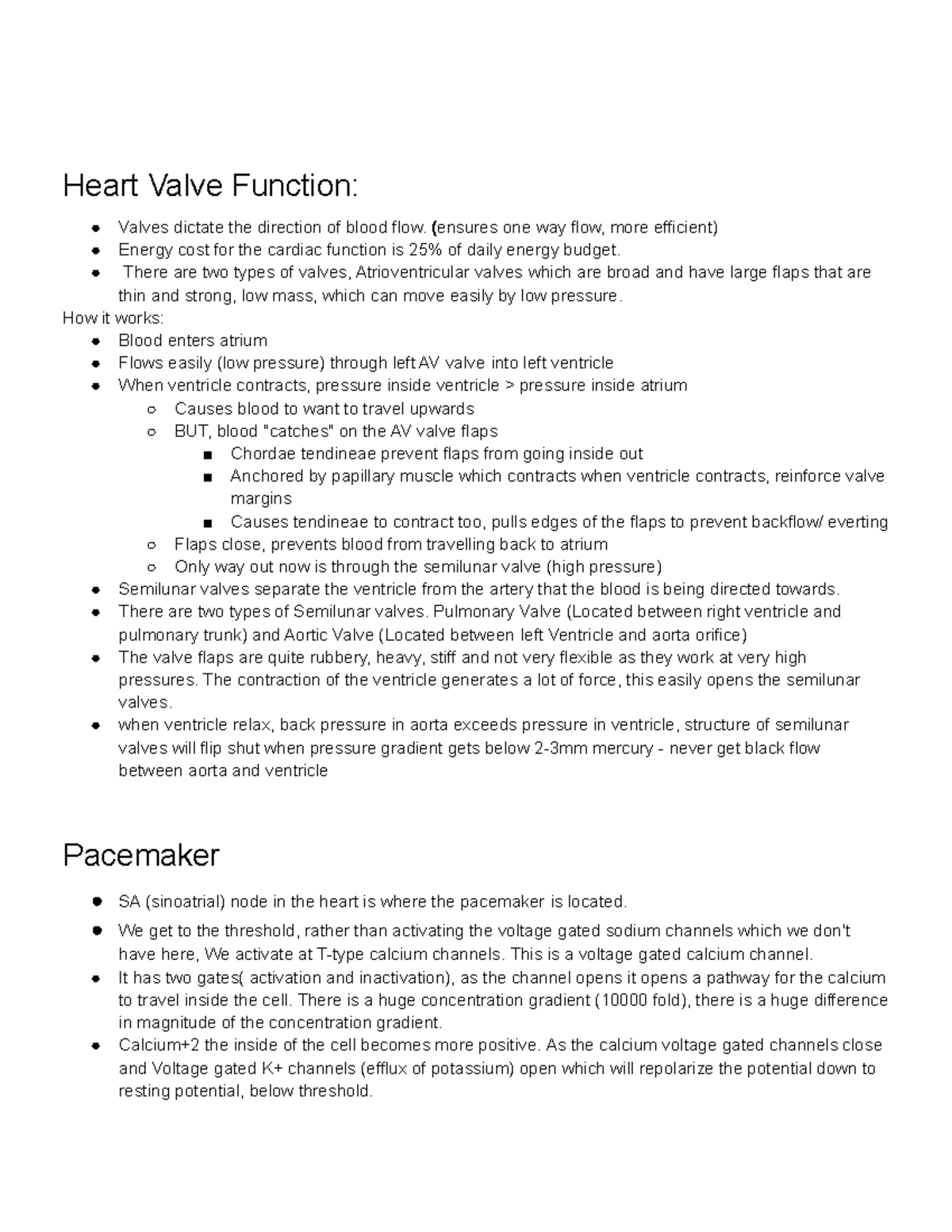 BIOL 155 Midterm 3 Review Heart Valve Function Valves dictate the