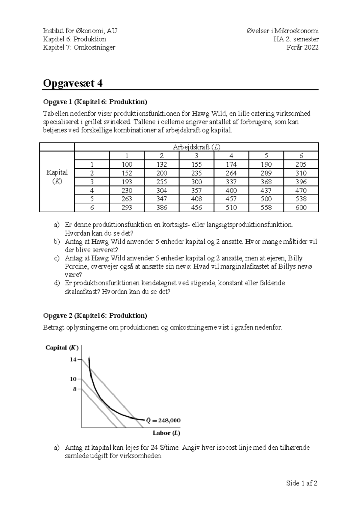 Opgaves‘t4 Mikro 2022 - Copy - Side 1 Af 2 Institut For Økonomi, AU ...
