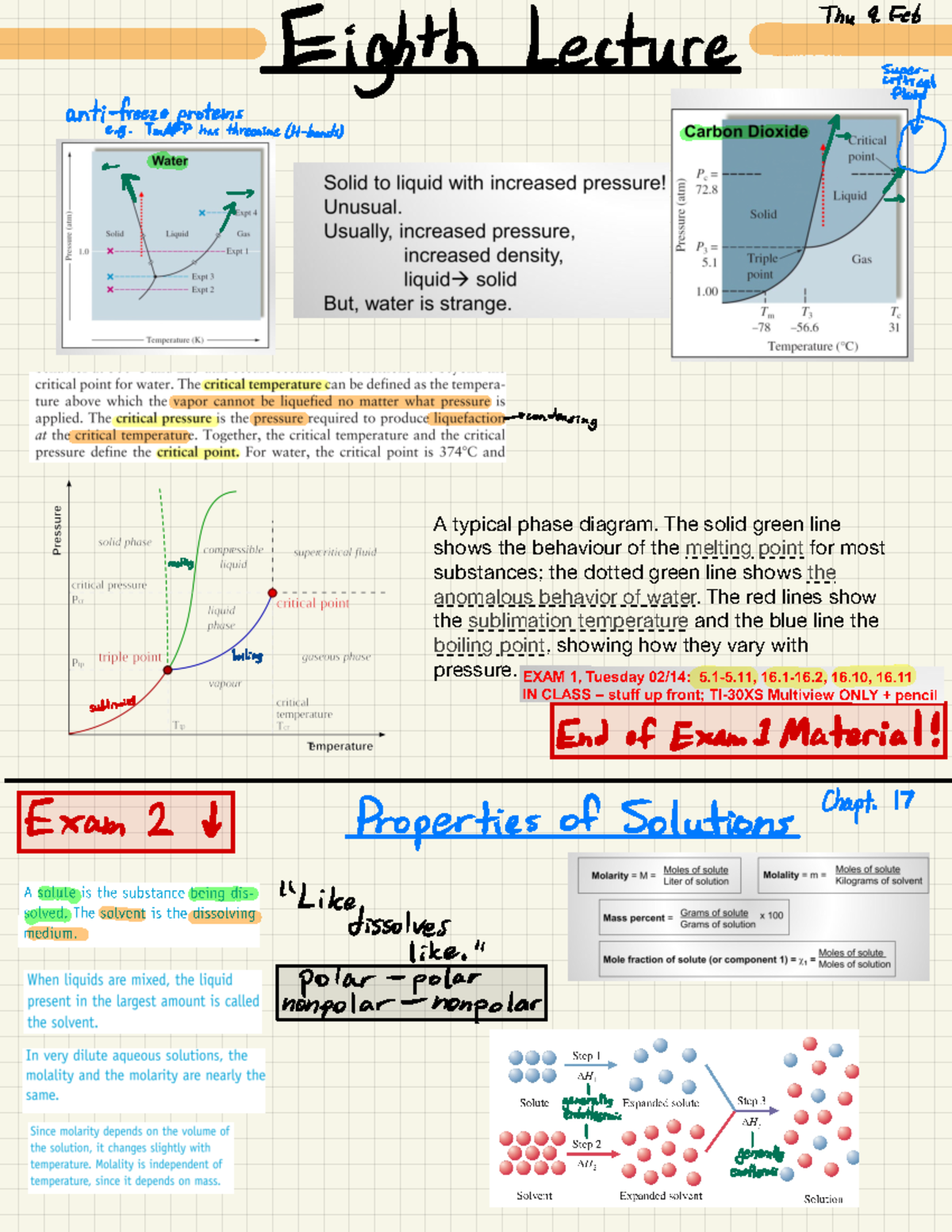 Gen Chem II (UN1404) Notes (Liquids, Solutions) A typical phase