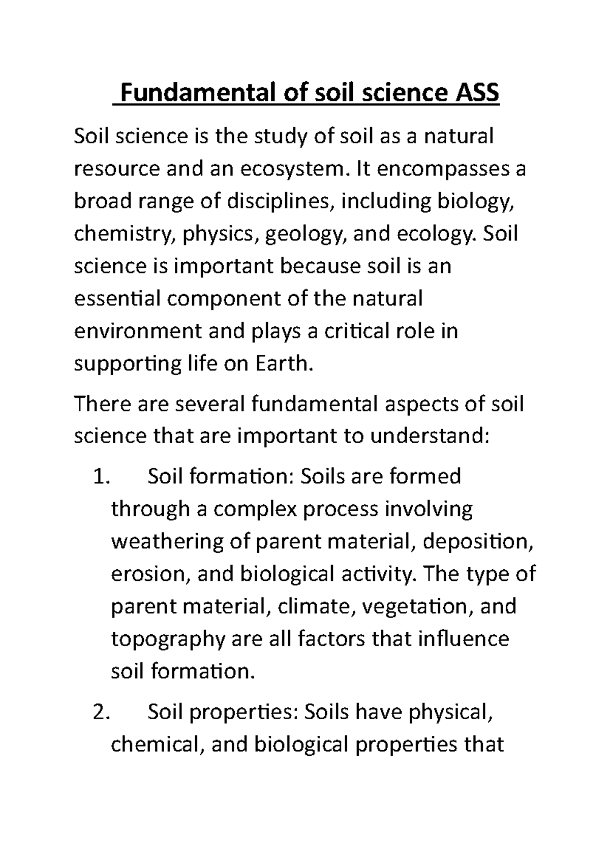 Fundamental Of Soil Science 1 - It Encompasses A Broad Range Of ...