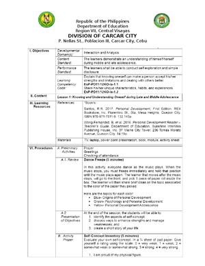 Iplan in perdev - lesson plan in personal development - Stem 11 Perdev ...