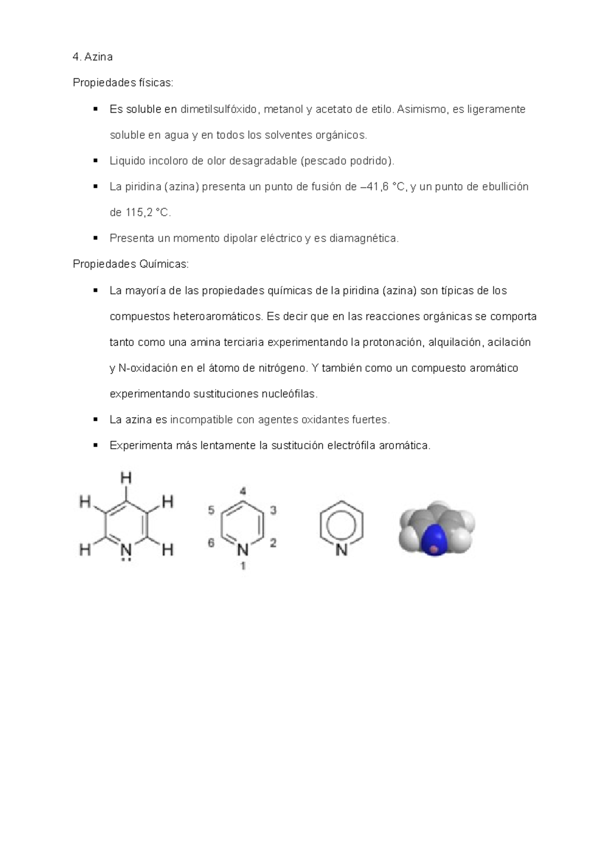 Azina - quimica - Azina Propiedades físicas: Es soluble en ...