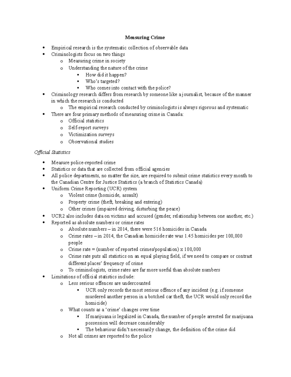 Lesson 2 - Measuring Crime - Measuring Crime Empirical research is the ...