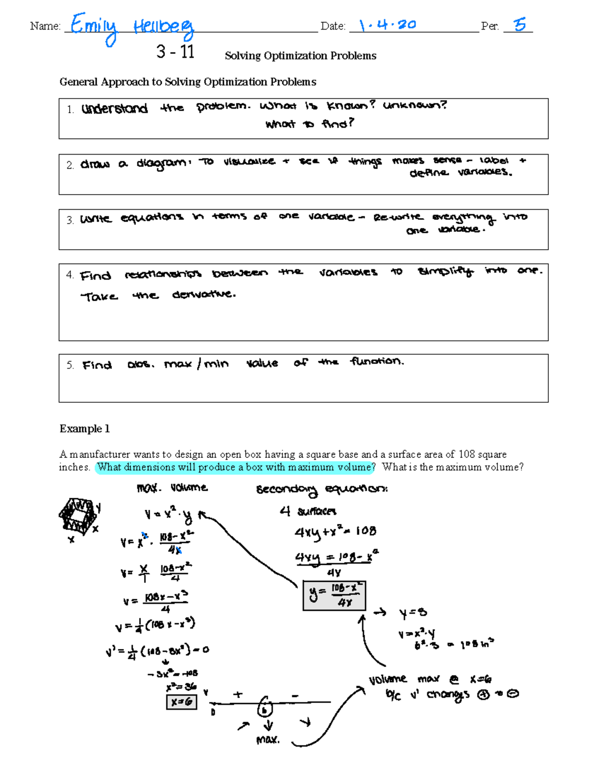 3-11 Optimization - Solving Optimization Problems General Approach to ...
