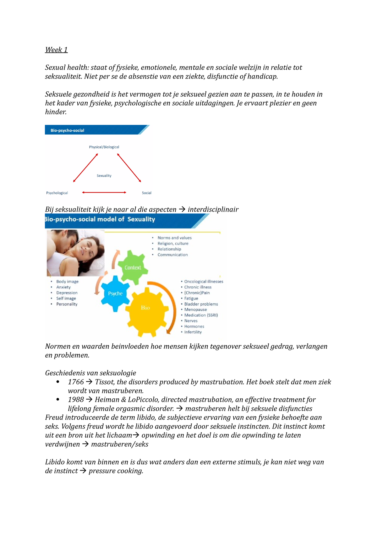 Seksuologie - hoorcolleges - Week 1 Sexual health staat of fysieke, emotionele, mentale en sociale afbeelding