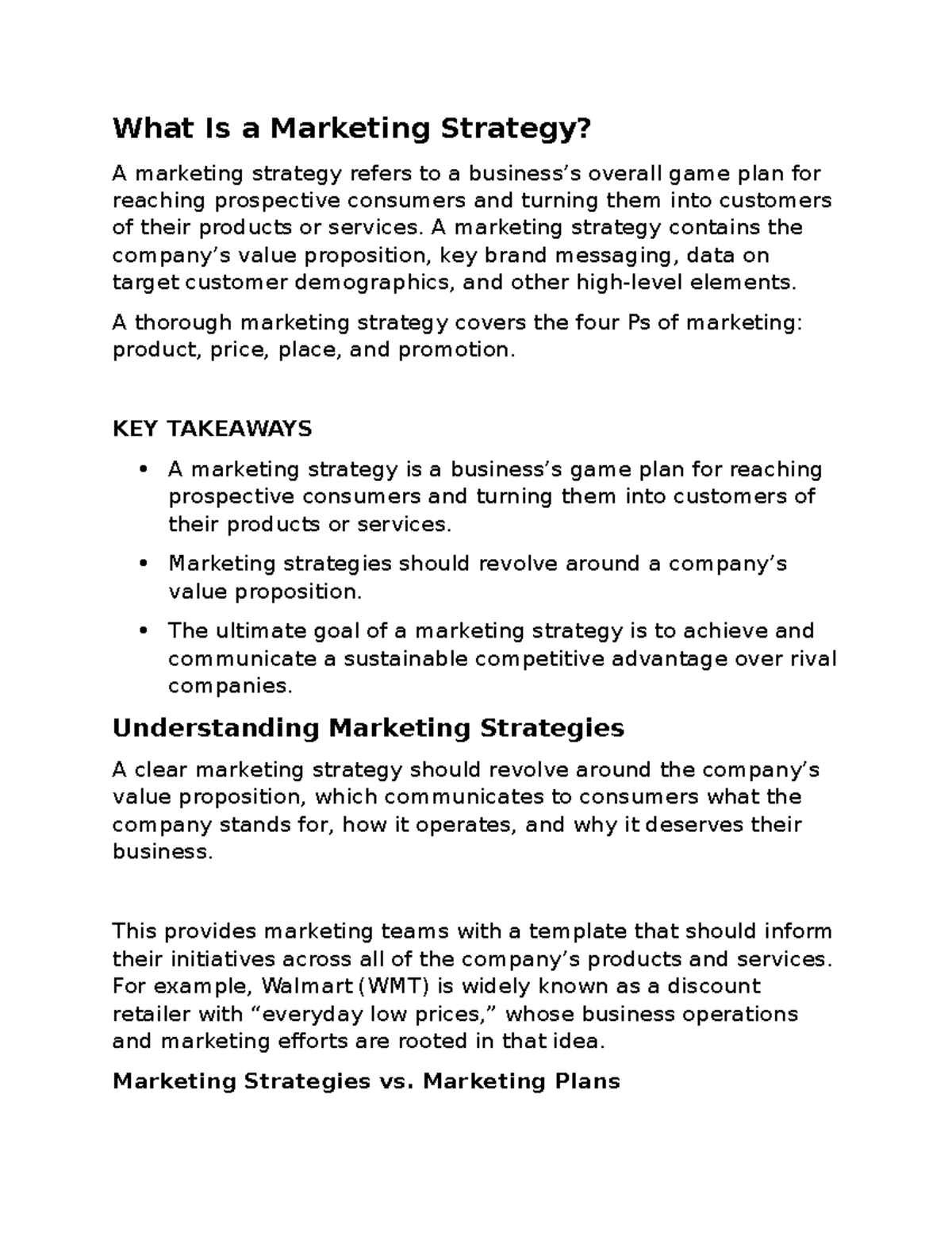 What Is a Marketing Strategy - A marketing strategy contains the ...