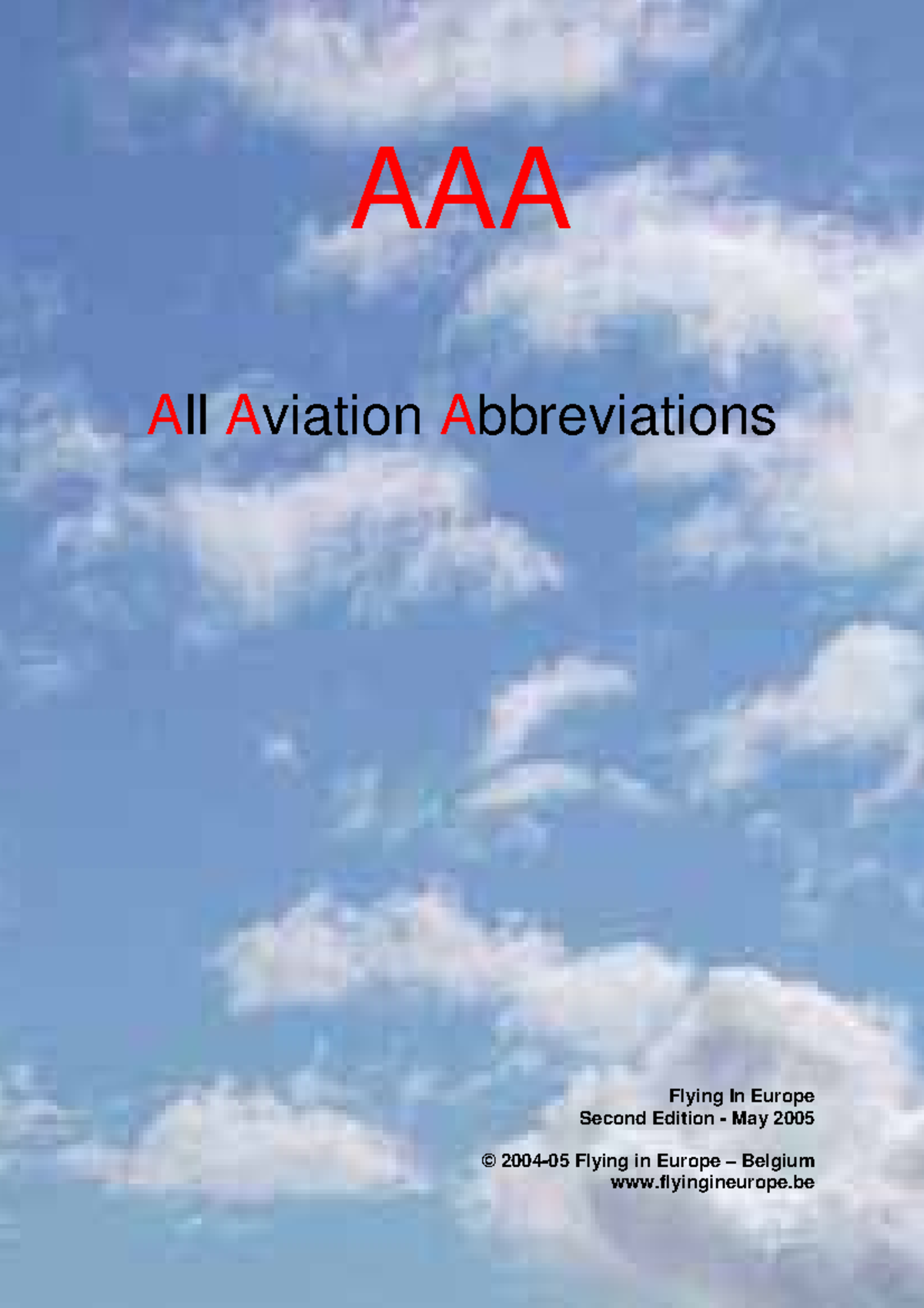 AllAviationAbbreviations AAA All Aviation Abbreviations Flying In Europe Second Edition