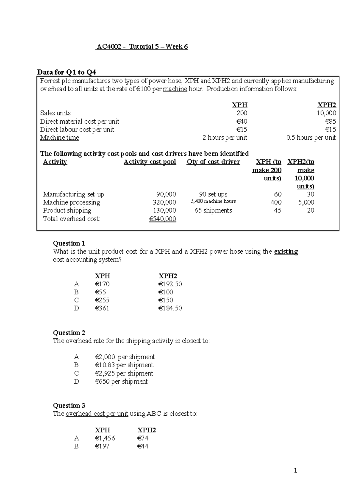 AC4002 Tutorial+5+ Week+6 Tutorial+Questions - AC4002 - Tutorial 5 ...