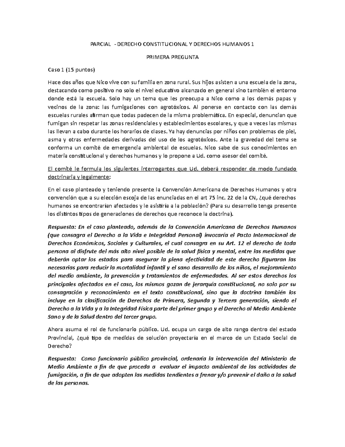 Parcial - Derecho Constitucional Y Derechos Humanos 1 - PARCIAL ...