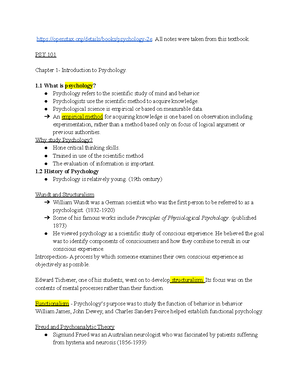 Pyschology 101 - The Brain - Part 3 : The Brain Objectives ####### list ...