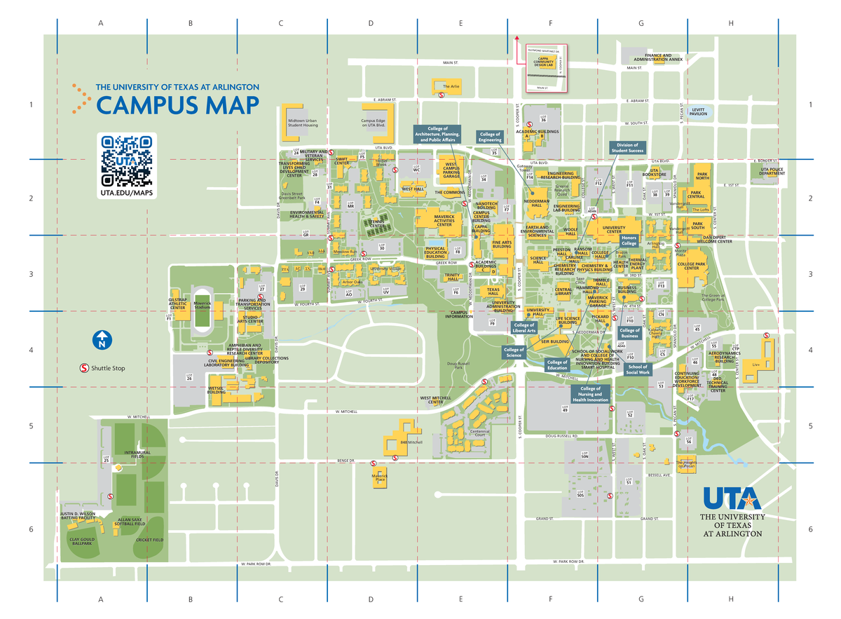 UTA Campus Map - W. MITCHELL W. MITCHELL W. MITCHELL W. PARK ROW DR ...