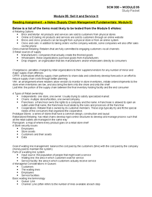 Modules 1 - 4 Study Guide - Module 01: Intro to Supply Chain Management ...