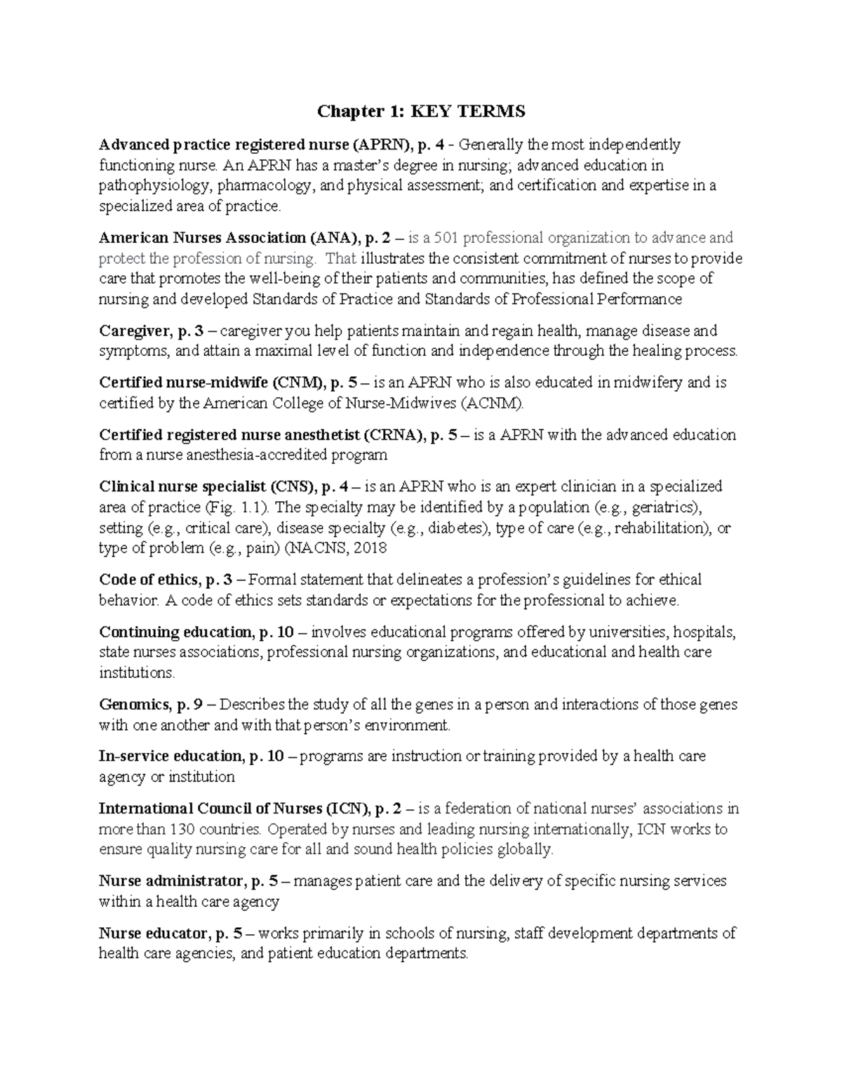 Unit 1 Vocabulary - Study - Chapter 1: KEY TERMS Advanced practice ...
