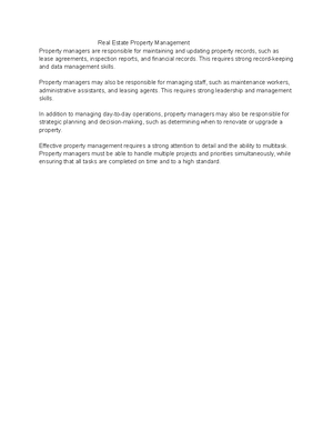 Real Estate Property Management notes 3 - Real Estate Property ...