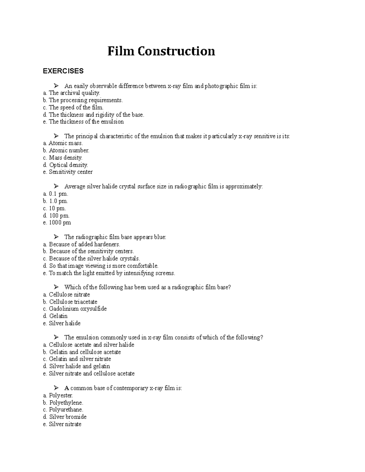 Workbook ( Bushong) Radiologic technology PDF and lectures Film