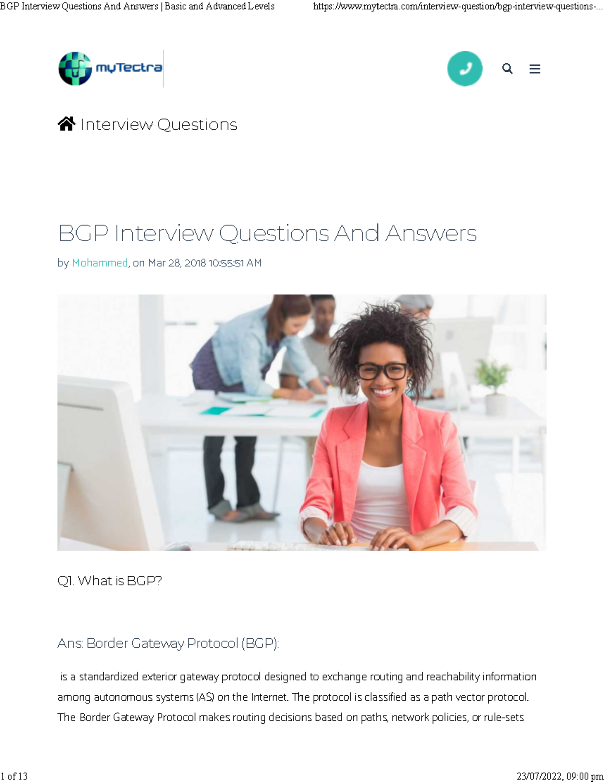 BGP 1 BGP Labs Interview Questions BGP Interview Questions And