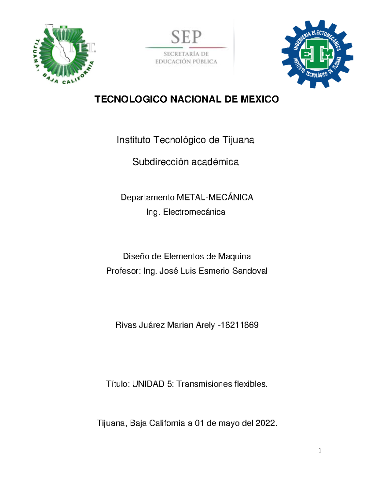 Unidad 5-Transmisiones flexibles - TECNOLOGICO NACIONAL DE MEXICO ...