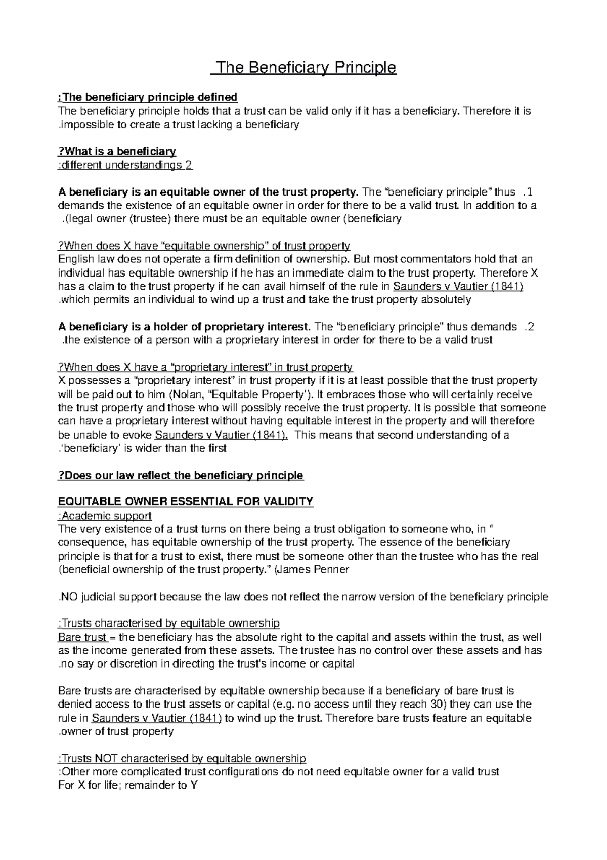 The Beneficiary Principle Revision - The Beneficiary Principle :The ...
