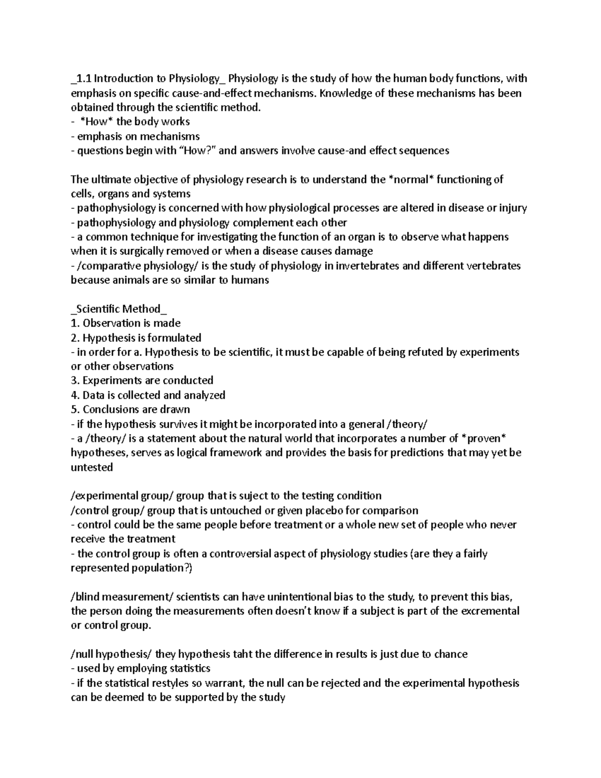 Human Physiology Chapter 1 1 Introduction to Physiology Physiology is the study of how the