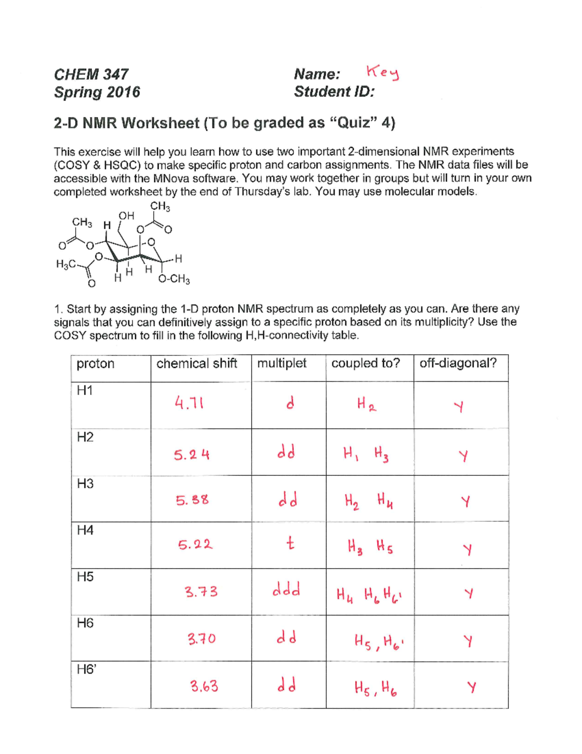 CHEM347 - Quiz questions - Chem 347 - Studocu