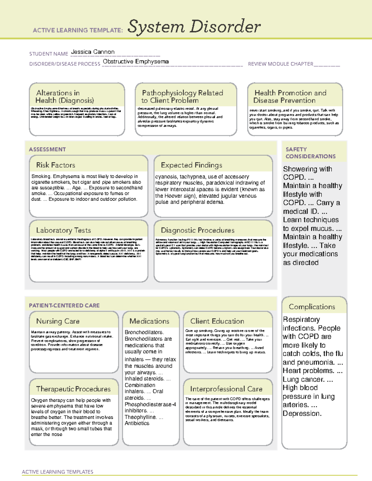 Obstructive-Emphysema-System Disorder form for Concept Map - ACTIVE ...